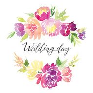 Watercolor greeting card flowers N98