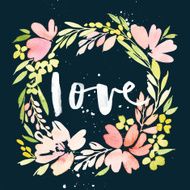 Watercolor greeting card flowers N102