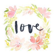 Watercolor greeting card flowers N103