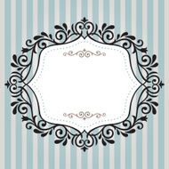 Vintage frame on blue stripe