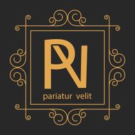 luxury monogram design template elegant line art business sign b N9