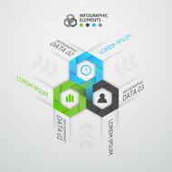 Modern business step origami style options banner N15