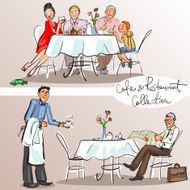 People at cafe and restaurant Colorful version part 1
