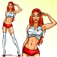Sexy Red Hair Pin Up Girl