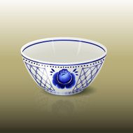 bowl with blue floral ornament and reflection