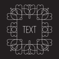 Simple abstract frame for your text with vegetation element