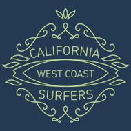 California west coast surfers Monograms style Vector artwork