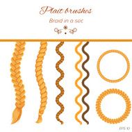 Hair braided isolated on white Seamless braids