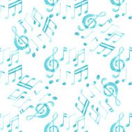 Watercolor musical notes pattern N2
