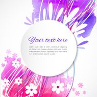 Colorful backgound with watercolor blob flowers lace and leafs