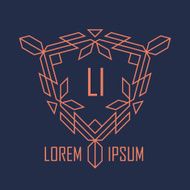 Simple geometric monograms design template Elegant lineart logo