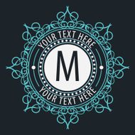 premium monogram Flourishes calligraphic logo template elegant