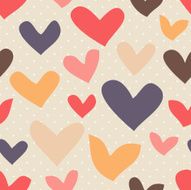 Cute seamless pattern in vector made of hearts