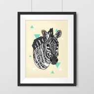 modern geometric style zebra graphic