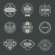 Retro design insignias logotypes set 13 Vector vintage elements