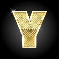 Vector metal gold letter Y