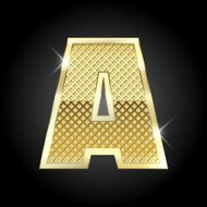 Vector metal gold letter A