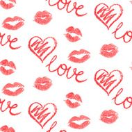 Vector seamless pattern - lips prints