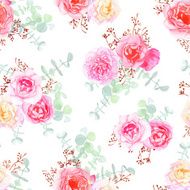 Delicate roses seamless vector pattern