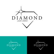 Icon with Stylized Diamond Vector Logo