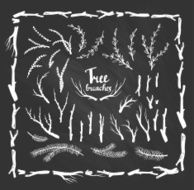 Hand drawn vintage tree branches