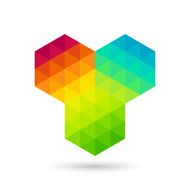 Hexagon abstract geometric colorful Low poly vector illustratio