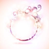 Abstract round frame with cute pink swirls