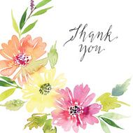 Watercolor greeting card flowers N105
