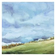 Field and forest Watercolor background N2