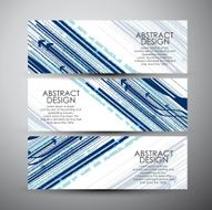Vector banners set with abstract hi-tech background N2