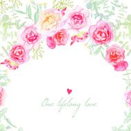 Garden roses wedding vector card