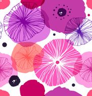 Seamless decorative pattern with poppies Vector stylish poppy