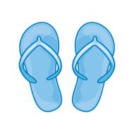 Beach flip flops on a white background