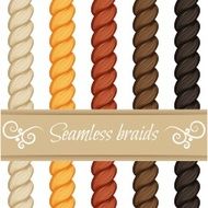 Hair braided isolated on white Seamless twist braids