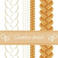 Hair braided isolated on white Seamless three strand french braid