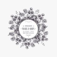 Round flower composition Wedding invitation Vector illustration