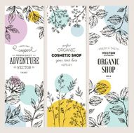 Botanical banner collection Organic cosmetic Vector illustration N2