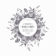 Round flower composition Wedding invitation Vector illustration N2