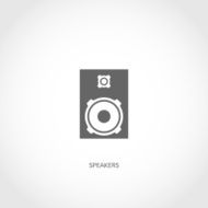 Musical instrument loudspeakers flat icon