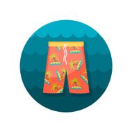 Men Beach Shortsl flat icon