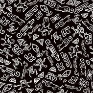 Seamless ethnic pattern with animal and symbols ornament