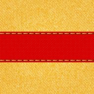 Fabric texture with label ribbon Vector