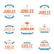 Vector set of jubilee icons Design elements collection