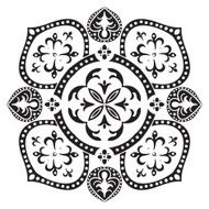 Hand drawing decorative tile pattern Italian majolica style N5
