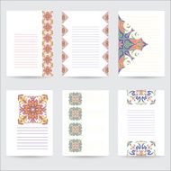 Set template color mandala in Italian majolica style