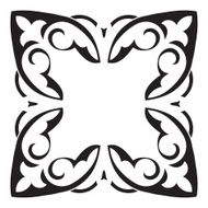 Hand drawing decorative tile frame Italian majolica style N9