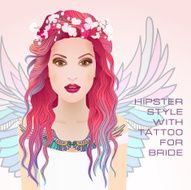 Beauty face of bride Vector illustration N3