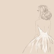 Sketch of the bride Vector Illustration