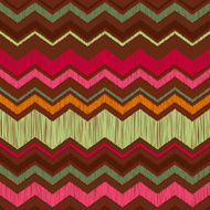 Seamless zig zag embroidery pattern - brown background