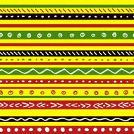 Seamless ethnic pattern with green yellow red bright color stripes